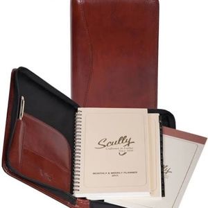 Scully Cognac Leather Planner Agenda Organizer